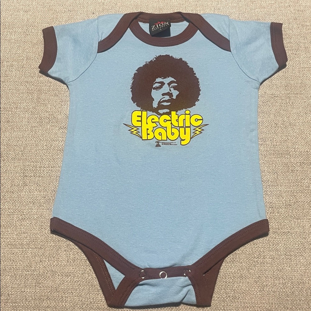 Zion Rootswear Baby Blue and Brown Onesie